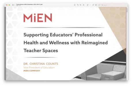New White Paper From MiEN Company Discusses The Use Of Teacher Spaces